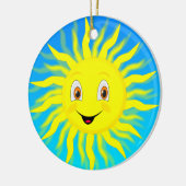 Zonnige Lachende Gezicht Keramisch Ornament (Links)
