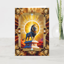 Zonnige Leeuw Wenskaart – Koninklijke Kracht Kaart