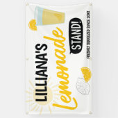 Zonnige Limonadestand Verjaardagsfeestje Spandoek (Verticaal)
