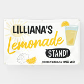 Zonnige Limonadestand Verjaardagsfeestje Spandoek (Horizontaal)