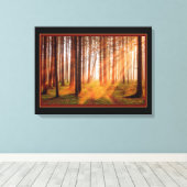 Zonnige Magische Bos Canvas Afdruk (Insitu (Houten vloer))