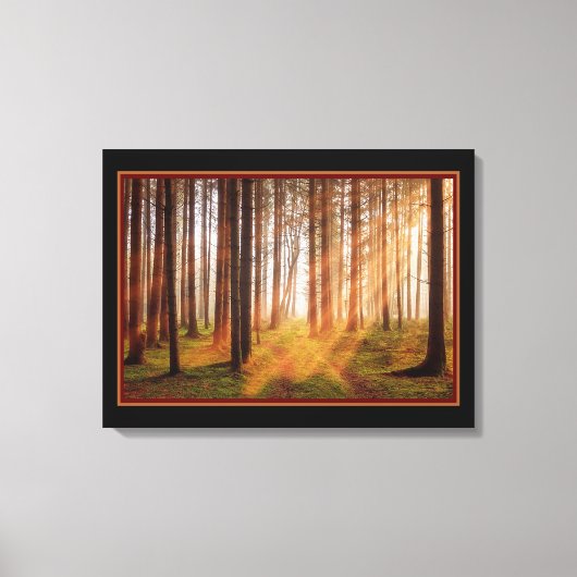 Zonnige Magische Bos Canvas Afdruk (Voorkant)