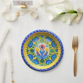 Zonnige mediterrane vibes papieren bordje