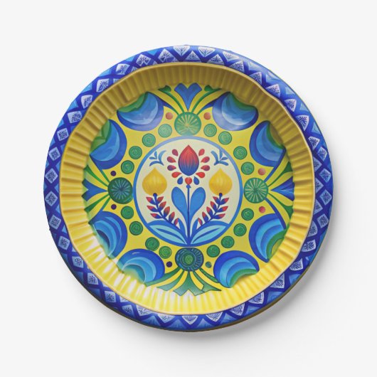 Zonnige mediterrane vibes papieren bordje (Voorkant)