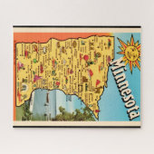 Zonnige Minnesota Kaart 16x20 Legpuzzel (Horizontaal)