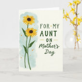 Zonnige Moederdag Oom/Tante kaart (Gele Bloem)