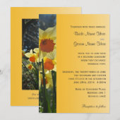 Zonnige narcis bloem trouw uitnodiging (Voorkant / Achterkant)