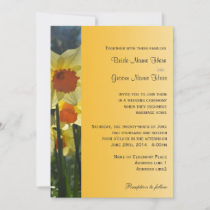 Zonnige narcis bloem trouw uitnodiging