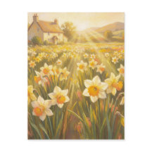 Zonnige narcissen - Pastel Schilderstijl Kunst