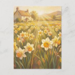 Zonnige narcissen - Pastel Schilderstijl Kunst Briefkaart