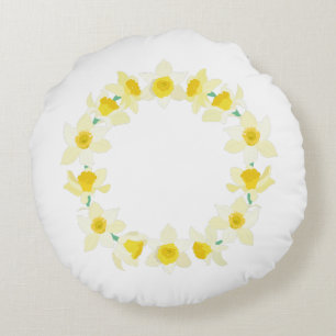 Zonnige narcissen. rond kussen