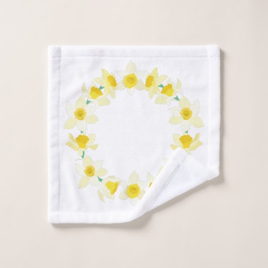 Zonnige narcissen. washandje (Wasdoekje)