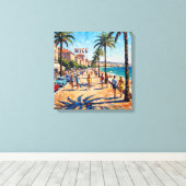 Zonnige Nice Riviera Promenade Canvas Kunst (Insitu (Houten vloer))