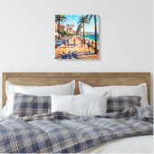 Zonnige Nice Riviera Promenade Canvas Kunst (Insitu (Slaapkamer))
