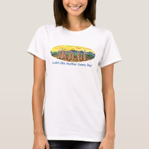 Zonnige Ochtend Zonsopgang Konijntje Familie Kunst T-shirt