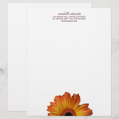 Zonnige Oranje duitse bloem persoonlijk Gepersonaliseerd Briefhoofd (Voorkant / Achterkant)