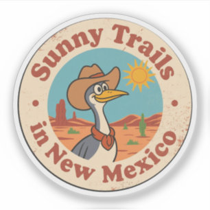 Zonnige Paden_ New Mexico Kunstwerk Sticker
