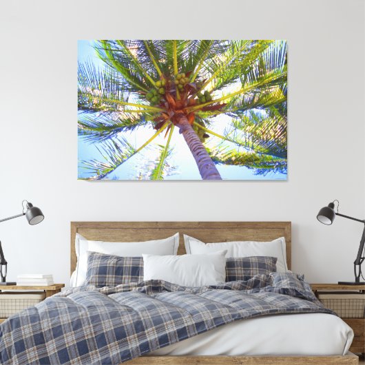ZONNIGE PALM 32x48 Canvas Afdruk (Insitu (Slaapkamer))