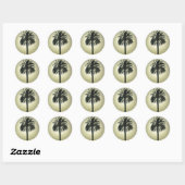zonnige palm ronde sticker (Vel)