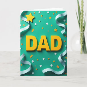 Zonnige Papa Teal Scènekaart Kaart