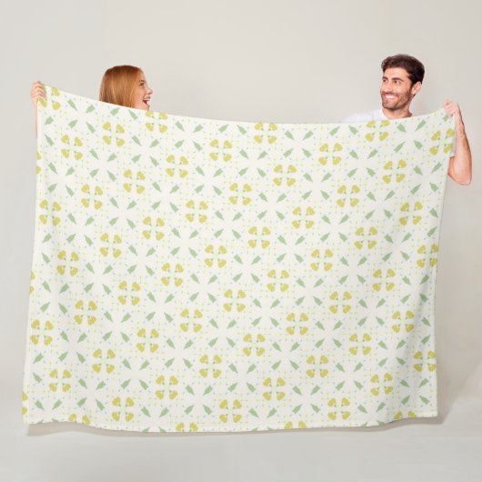 Zonnige Pastel Madelief Fleece Deken (In situ)