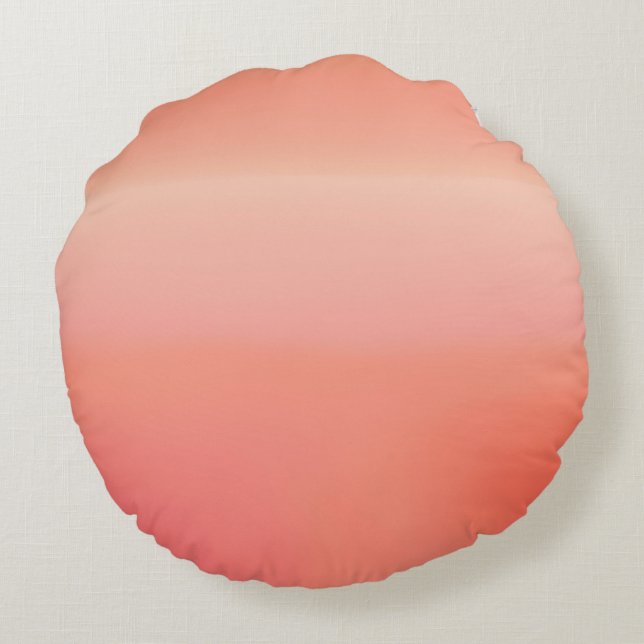 Zonnige Perzik AI-kunst  Rond Kussen (Achterkant)