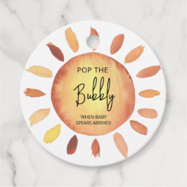 Zonnige pop de bubbel bedankjes labels