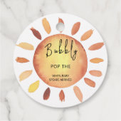 Zonnige pop de bubbel bedankjes labels (Achterkant)