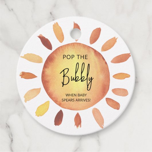 Zonnige pop de bubbel bedankjes labels (Voorkant)