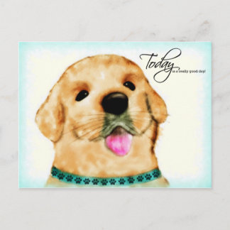 Zonnige Puppy - Vandaag is een echt goede dag! Briefkaart