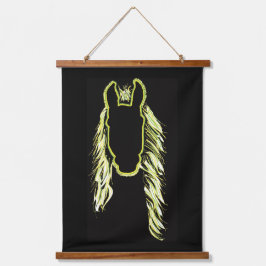 Zonnige reflecties van een paard hangend wandkleed