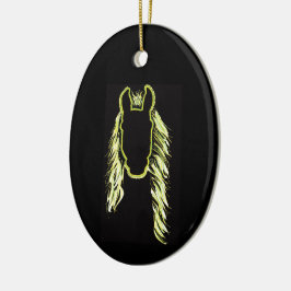 Zonnige reflecties van een paard keramisch ornament