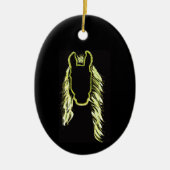 Zonnige reflecties van een paard keramisch ornament (Voorkant)