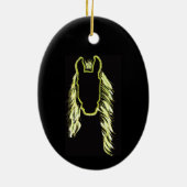 Zonnige reflecties van een paard keramisch ornament (Achterkant)