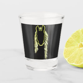 Zonnige reflecties van een paard shot glas