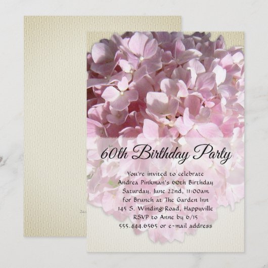 Zonnige Roze Bloem Speciale Verjaardagsfeestje Kaart (Voorkant / Achterkant)