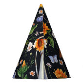 Zonnige rustieke Waterverf Zonnebloemen Patroon Feesthoedjes (Achterkant)