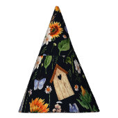 Zonnige rustieke Waterverf Zonnebloemen Patroon Feesthoedjes (Rechts)