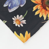 Zonnige rustieke Waterverf Zonnebloemen Patroon Fleece Deken (Hoek)