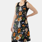 Zonnige rustieke Waterverf Zonnebloemen Patroon Schort (Insitu)