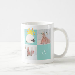 Zonnige Schaap • Alfabet Monogram Mooie Baby Showe Koffiemok