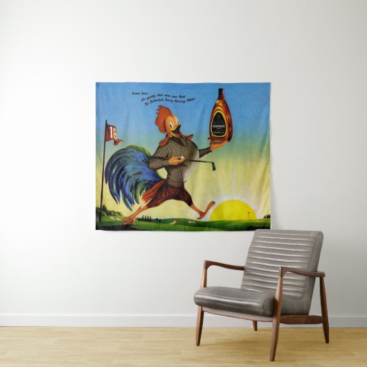 Zonnige Schenley Bourbon haan Wandkleed (In Situ (horizontaal))