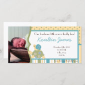 Zonnige Schildpad Zeeleven Foto Geboorteaankondigi Aankondiging (Voorkant / Achterkant)