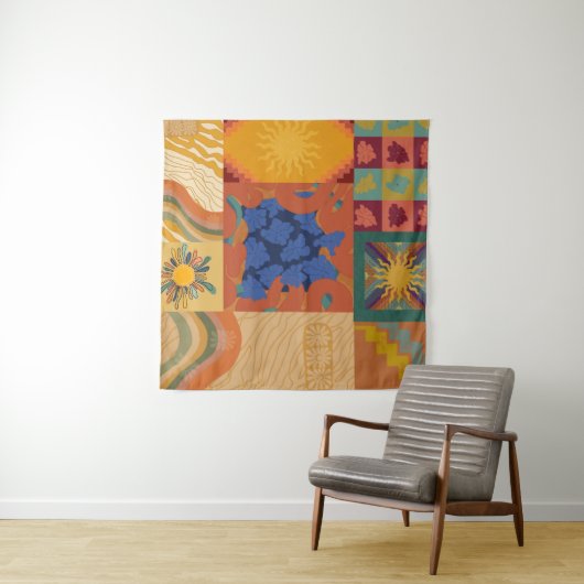 Zonnige Sfeer Patchwork Wandkleed (In situ)