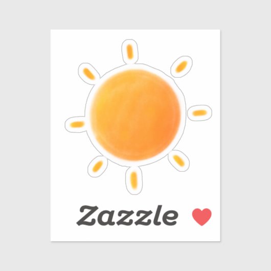 Zonnige sticker met tekening (Vel)