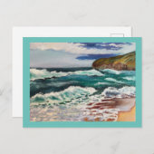 Zonnige strand ansichtkaart briefkaart (Voorkant / Achterkant)