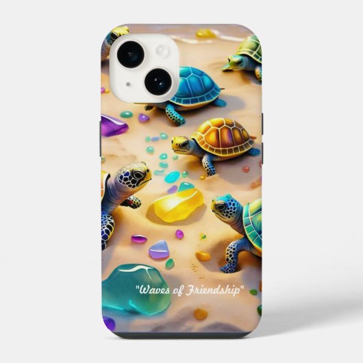 "Zonnige Strand Vrienden" iPhone Hoesje (Achterkant)