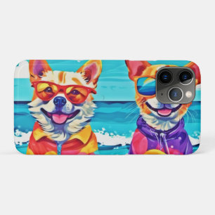 Zonnige strandhonden: kleurrijk schilderij Case-Mate iPhone case