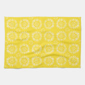 Zonnige Sunburst Gele Keukenhanddoek (Horizontaal)