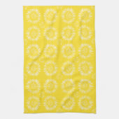 Zonnige Sunburst Gele Keukenhanddoek (Verticaal)